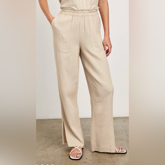 Rails Cotton Gauze Leon Pant in Flax, Size L - Picture 1 of 16